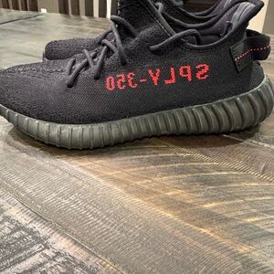 adidas Black Athletic Shoes with Red Detail